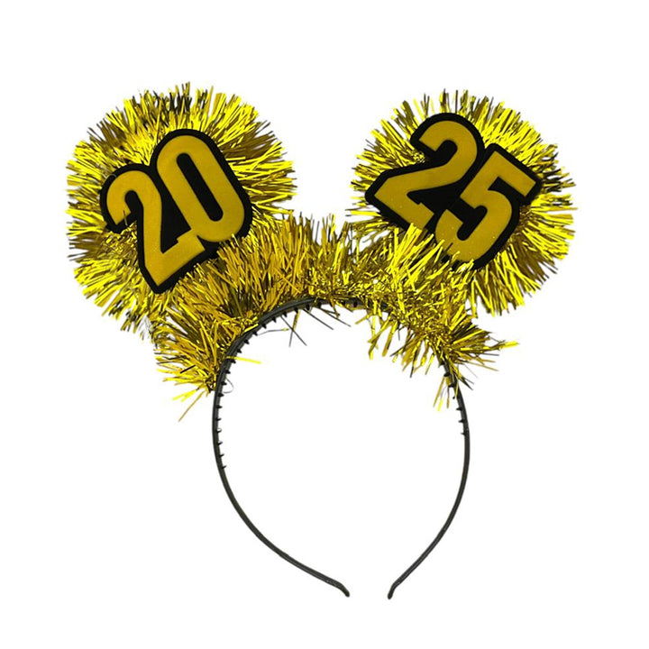 Diadema dorada de año nuevo 2025