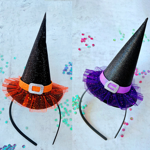 DIADEMA SOMBRERO BRUJA HALLOWEEN