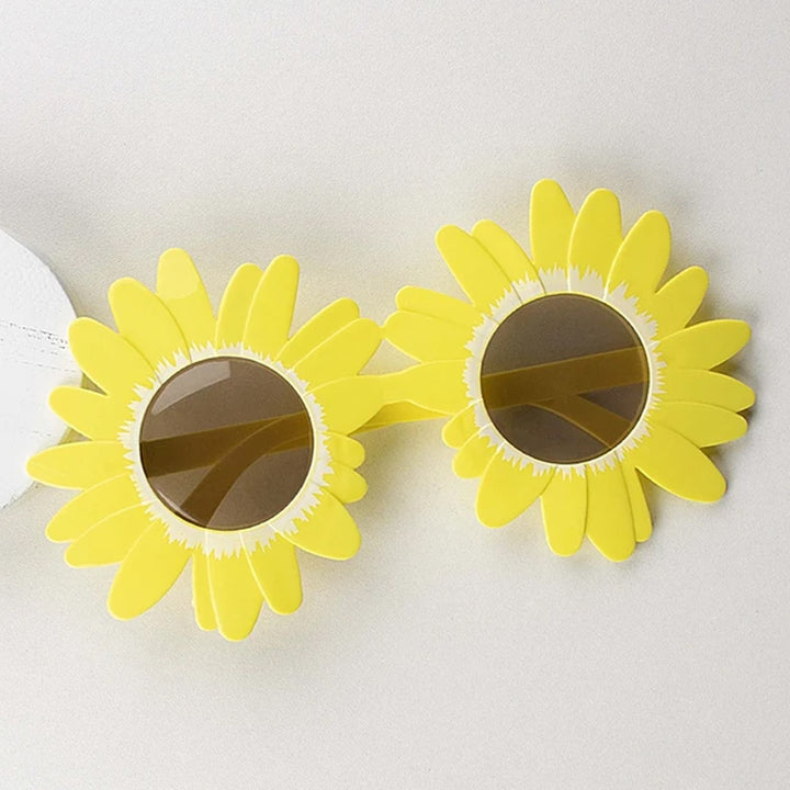 gafas forma de flor para hora loca color amarillo