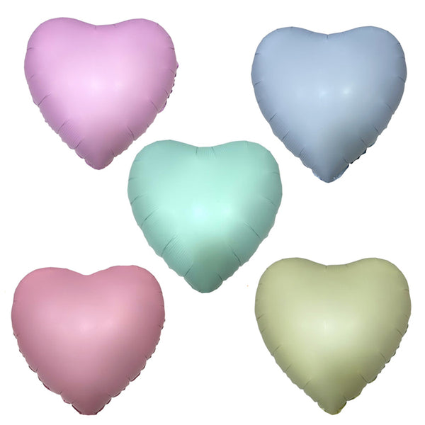 GLOBO METALIZADO CORAZÓN MATE PASTEL
