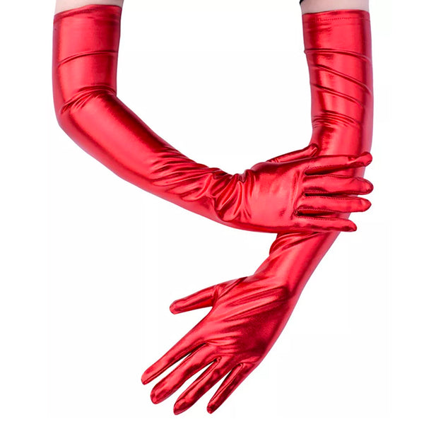 guantes lame rojos para halloween