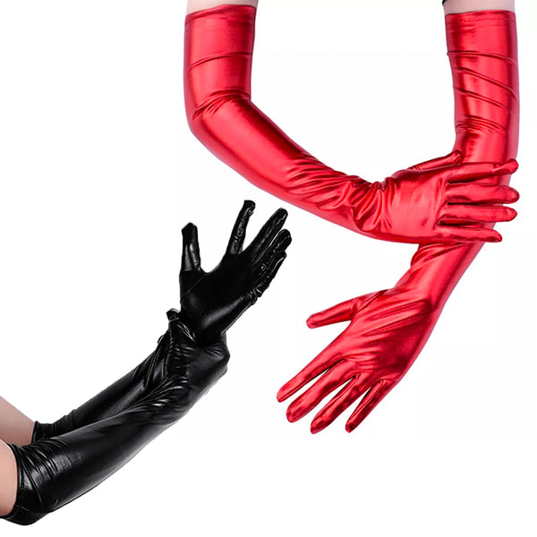 GUANTES LAME ROJO NEGRO HALLOWEEN
