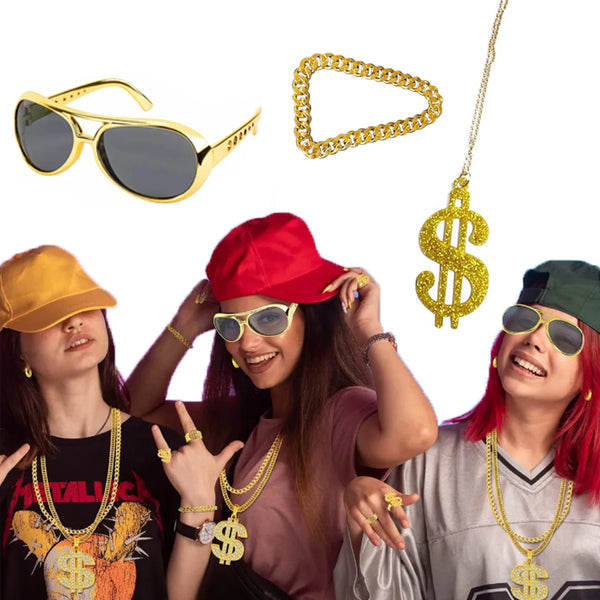 KIT ACCESORIOS REGUETONERO GANGSTER HALLOWEEN