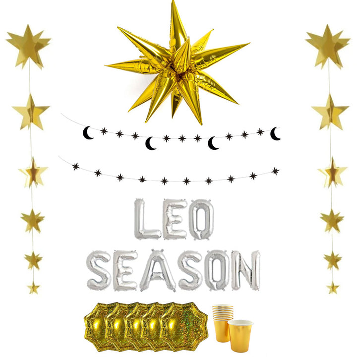 kit decorativo dorado de Leo Season