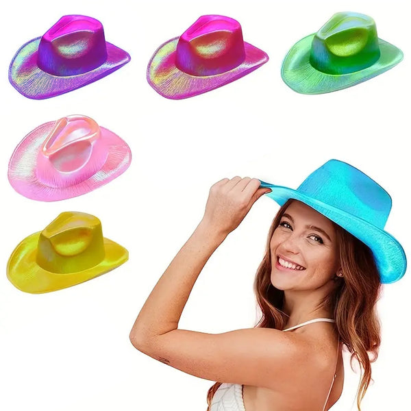 Sombreros de vaquero colores holográficos 