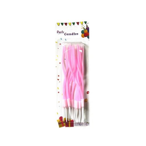 VELA ESPIRAL ROSADO PASTEL X12