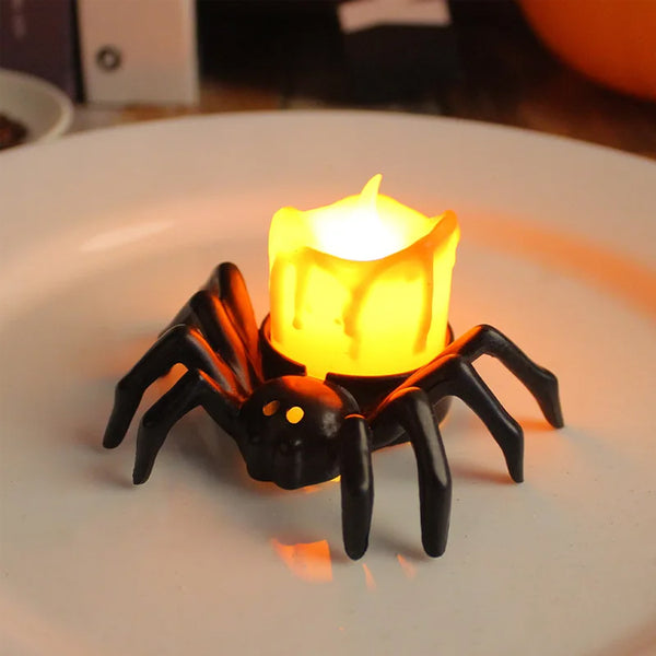 vela en forma de araña halloween