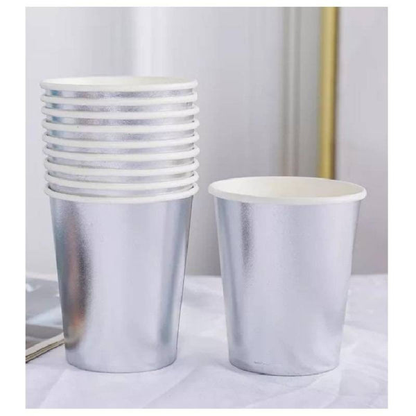 VASO CARTON PLATEADO X10