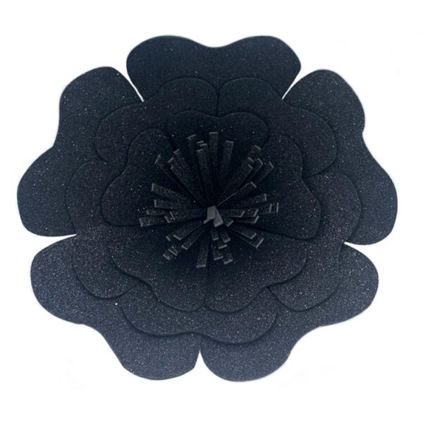 flor de foami color negro con glitter