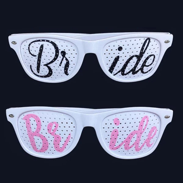 gafas blancas bride para despedida de soltera