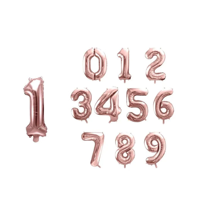 numeros oro rosa globos