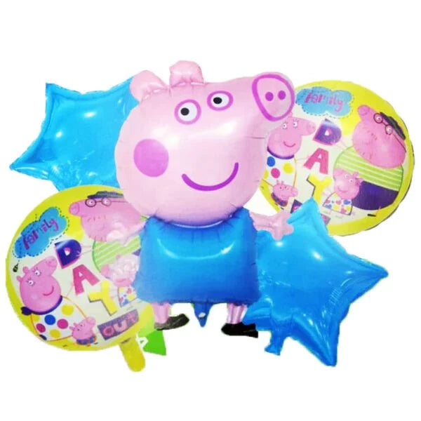 bouquet de globos metalizados peppa pig 