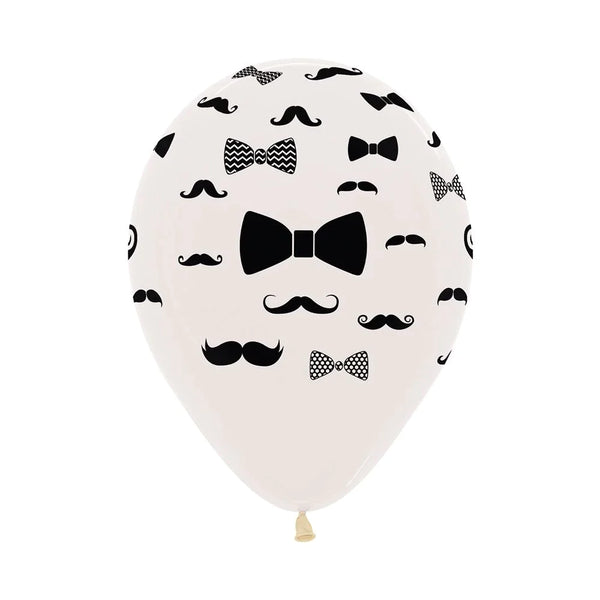 Globo estampado bigotes y corbatines 
