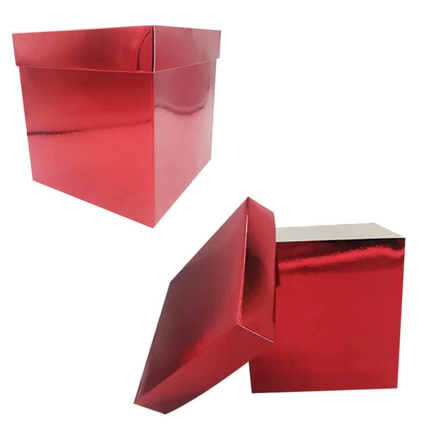 caja metalizada cuadrada roja