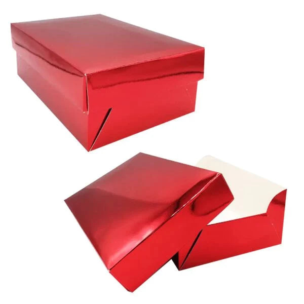 caja metalizada rectangular roja